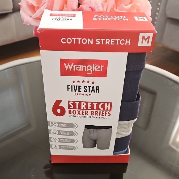 Wrangler Men's Five Star Stretch Boxer Briefs - Navy - Picture 1 of 4